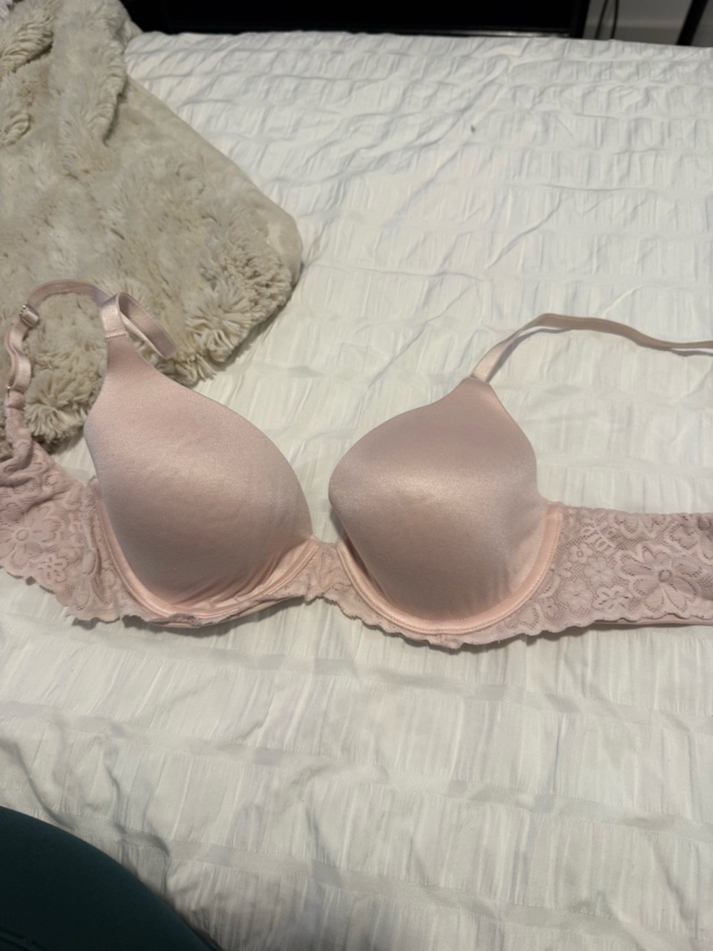 aerie Pale Pink Lace-Trim T-Shirt Bra